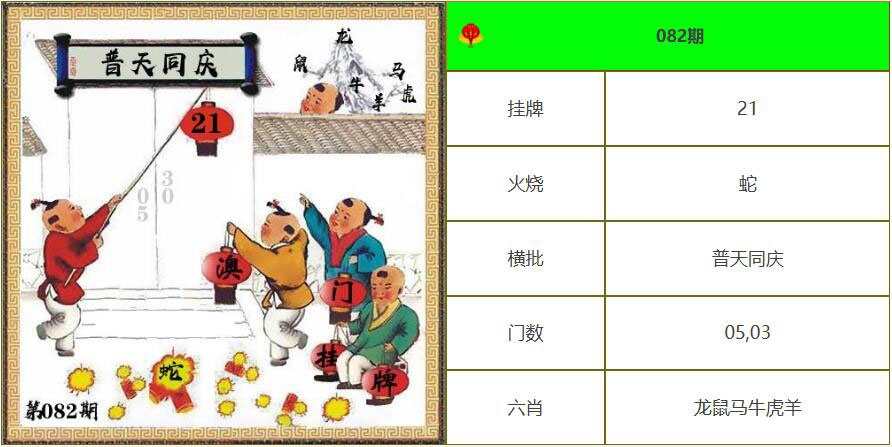 082期另版澳门挂牌[图]